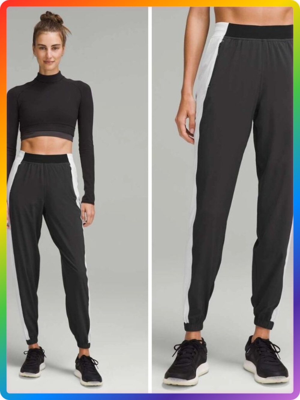 Lululemon Adapted State High-Rise Jogger SIZE 2 Black White Colourblock NWT
